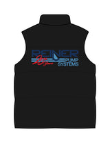 The Mens Puffer Vest - Black -Reiner Pump Systems -  Center Back - Printed - Full Color