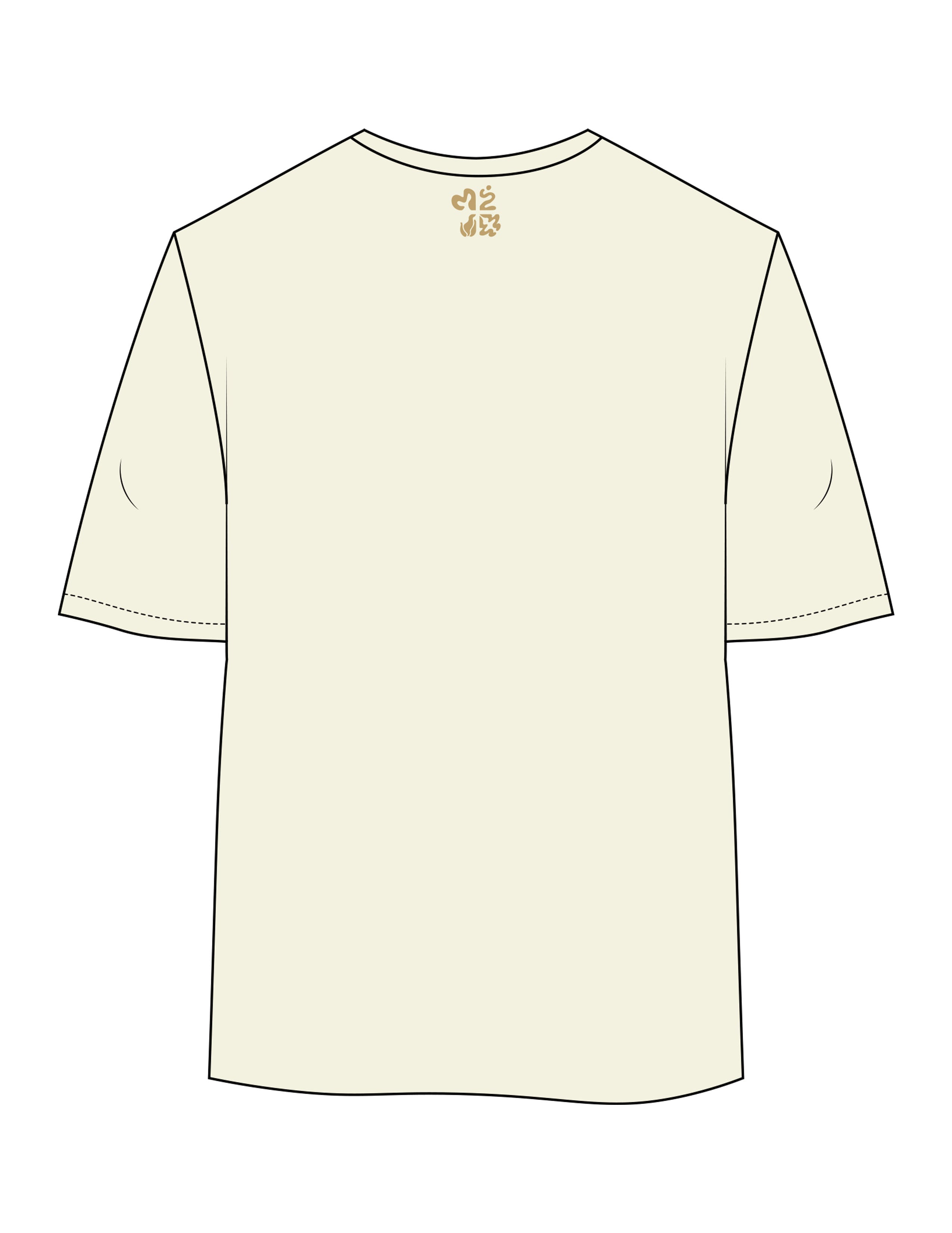 The Womens Oversized Tee - Butter - Plum Creek Church - Center Chest Image & Back Stacked - Printed - Golden