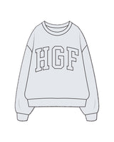 The Mens Crewneck - White Heather - Higher Ground - Center Chest Arched - Printed - Black