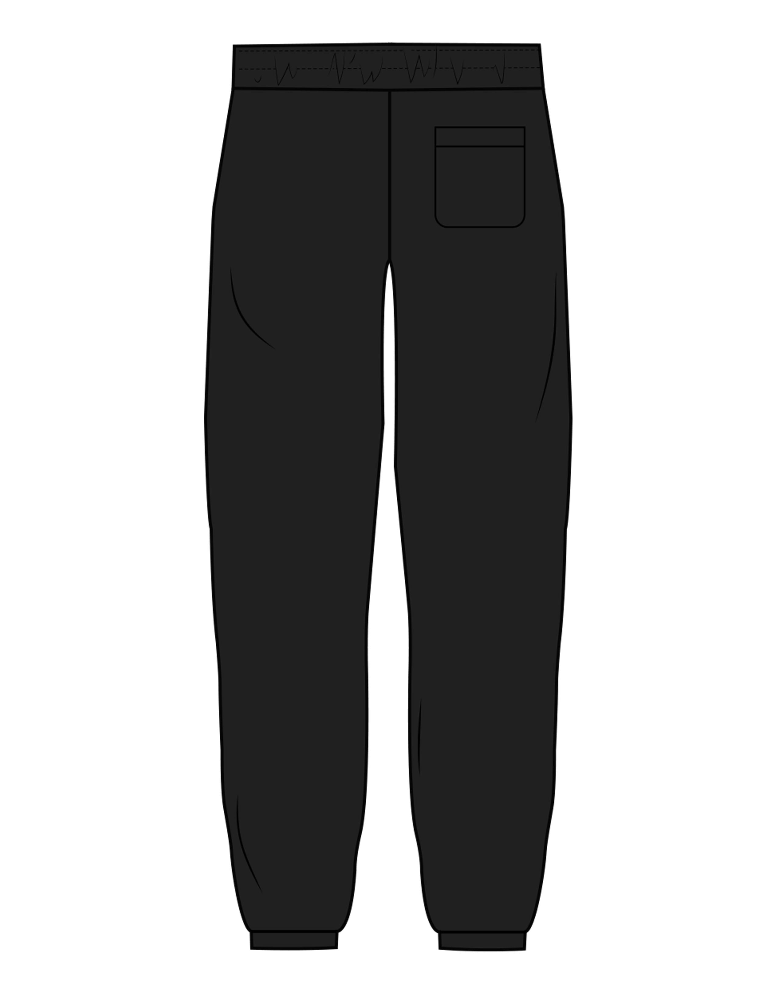 The Mens Sweatpants - Black - C2 Financial - Left Leg - Printed - White