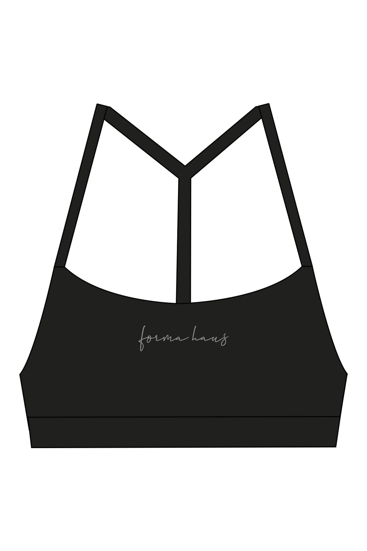 The Basic Bra - Black - Forma Haus - Center Chest - Printed - Gray
