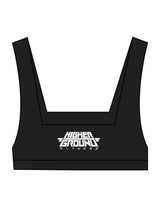 The Box Cut Bra - Black - Higher Ground - Back Stacked - Printed - White