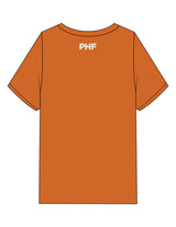 The Mens Heavyweight Tee - Cinnamon - Powerhouse Fitness - Full Front & Back Neckline - Printed - Off White