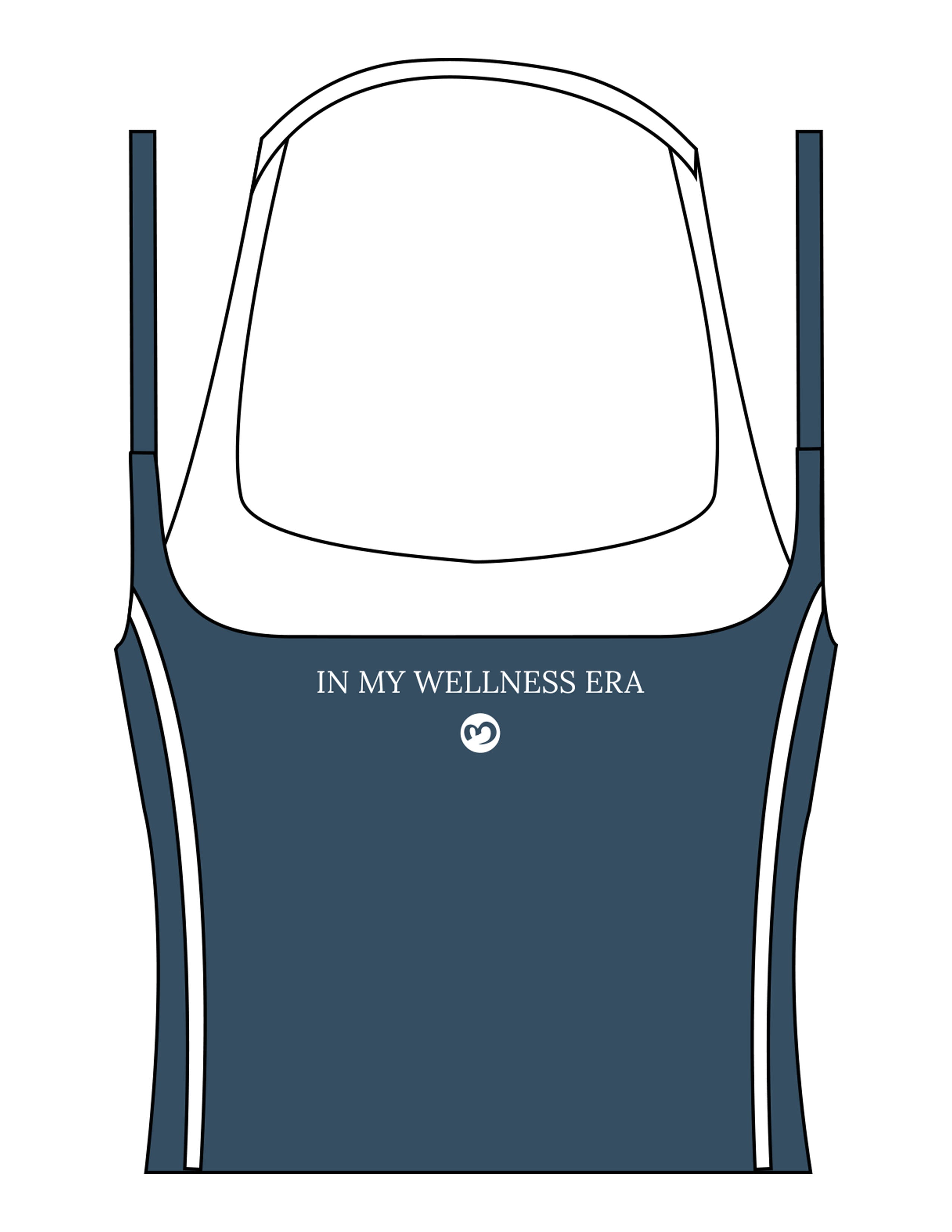 The Piped Tank - Teal - Mantra - Center Back - Printed - White