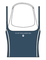 The Piped Tank - Teal - Mantra - Center Back - Printed - White
