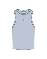The Ribbed Full Length Tank - Powder  - White House - Center Chest - Embroidered - Tone on Tone