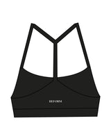 The Basic Bra - Black - REFORM Pilates Studio - Center Back - Printed - White