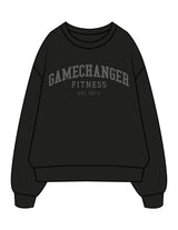 The Mens Crewneck - Black - Game Changer - Chest Arc Stacked - Printed - Charcoal