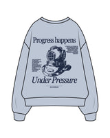 The Mens Crewneck - Powder - MD Hyperbaric - Left Chest Round & Back Illustration - Printed - Navy