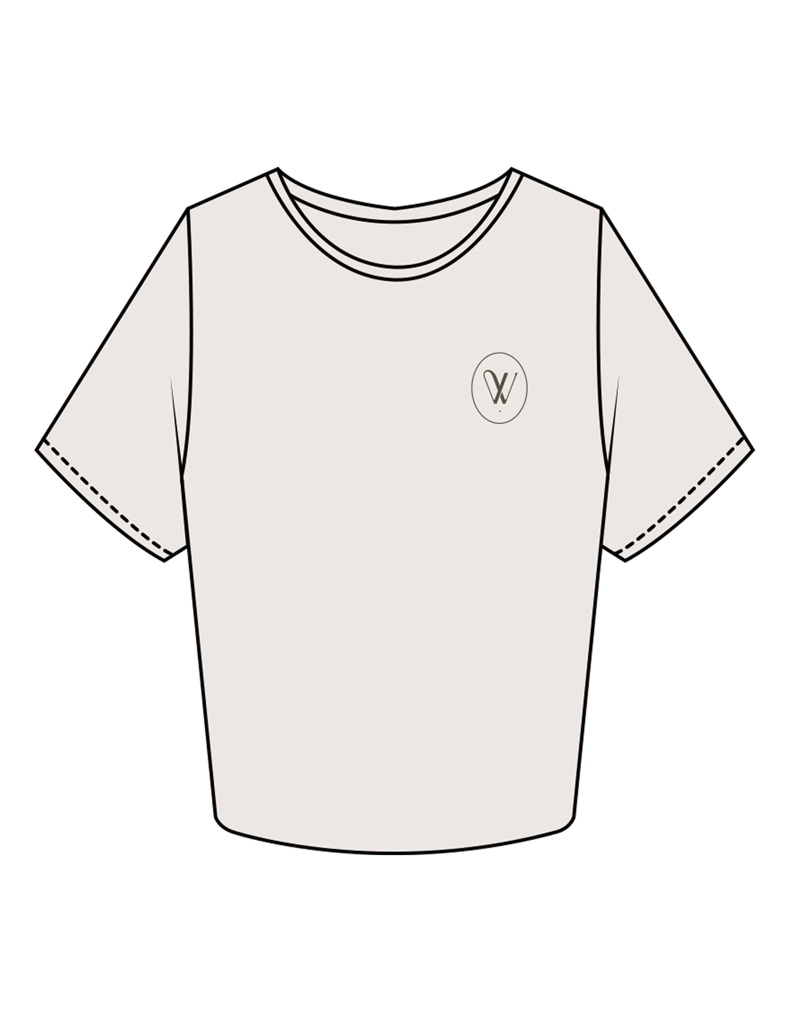 The Crop Tee - Bone - Velvaere -  Left Chest & Back Stacked "SADDLE UP" - Printed - Full Color