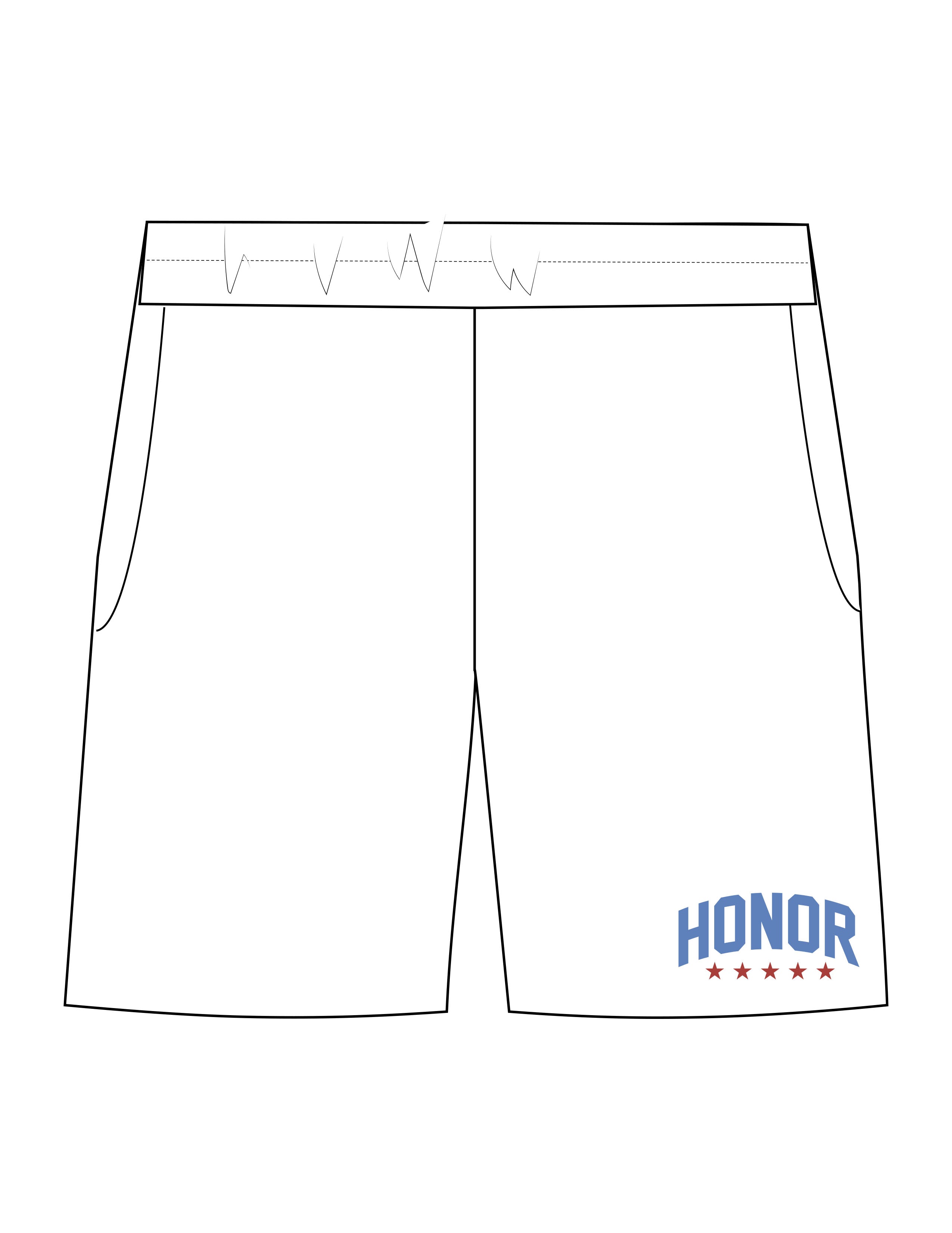The Womens Jogger Shorts - White - Honor Pilates - Left Leg - Printed - Full Color