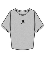The Crop Tee - Heather - Tremble - Center Chest - Printed - Black