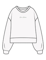 The Womens Heavyweight Crop - Off White - Pose Pilates - Center Chest - Embroidered - Dark Green