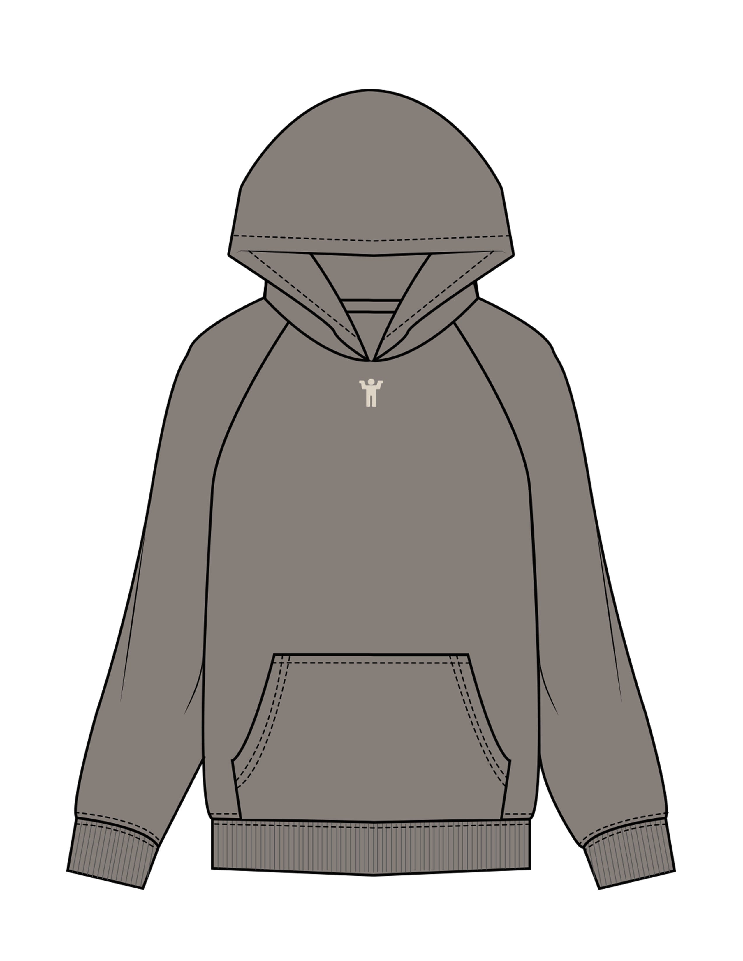 The Mens Hoodie - Washed Gray - DontKnow. - Upper Chest - EMB - Off White