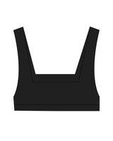 The Box Cut Bra - Black - Studio 10 - Center Chest - Printed - White
