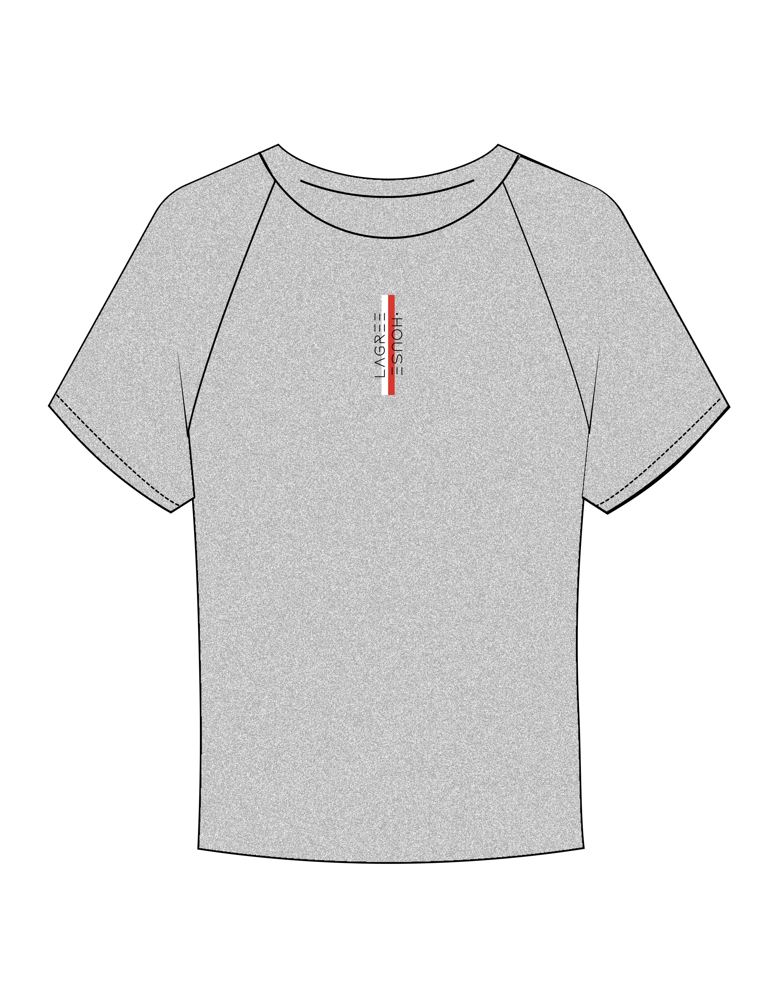 The Micro Rib Baby Tee - Heather - Lagree House - Center Chest Vertical - Embroidered - Full Color