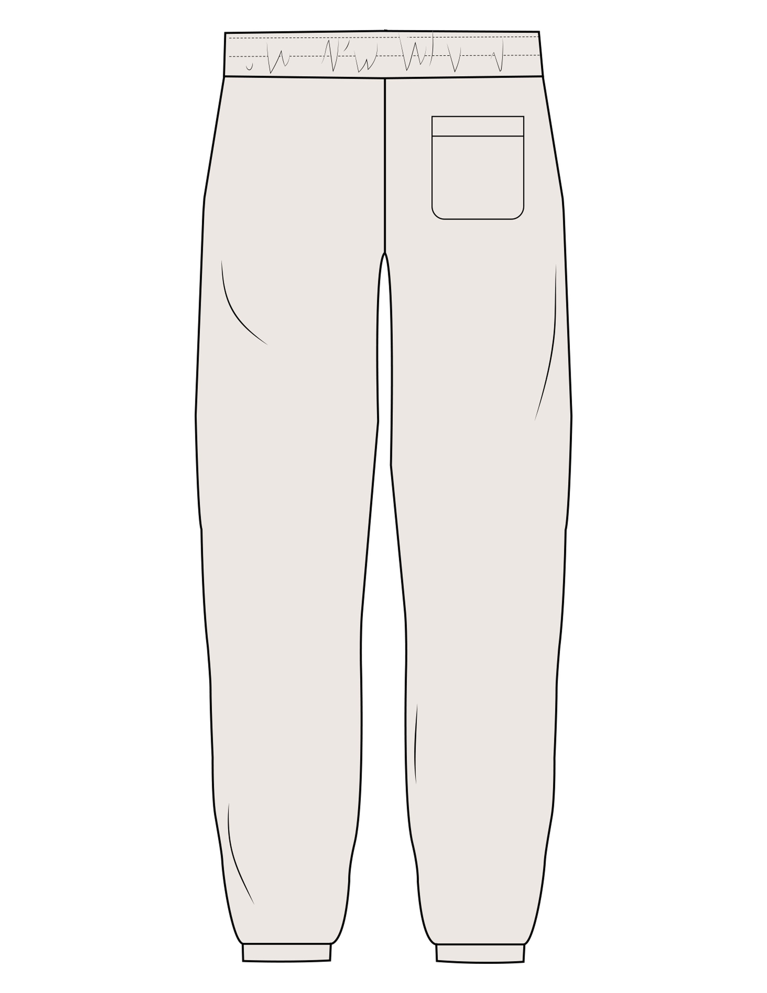 The Womens Sweatpants - Bone - The Stu - Left Leg - EMB - Tone on Tone