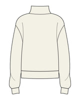 The Womens 1/4 Zip - Off White - Slo x Form - Left Chest Stacked - Printed - Charcoal Gray