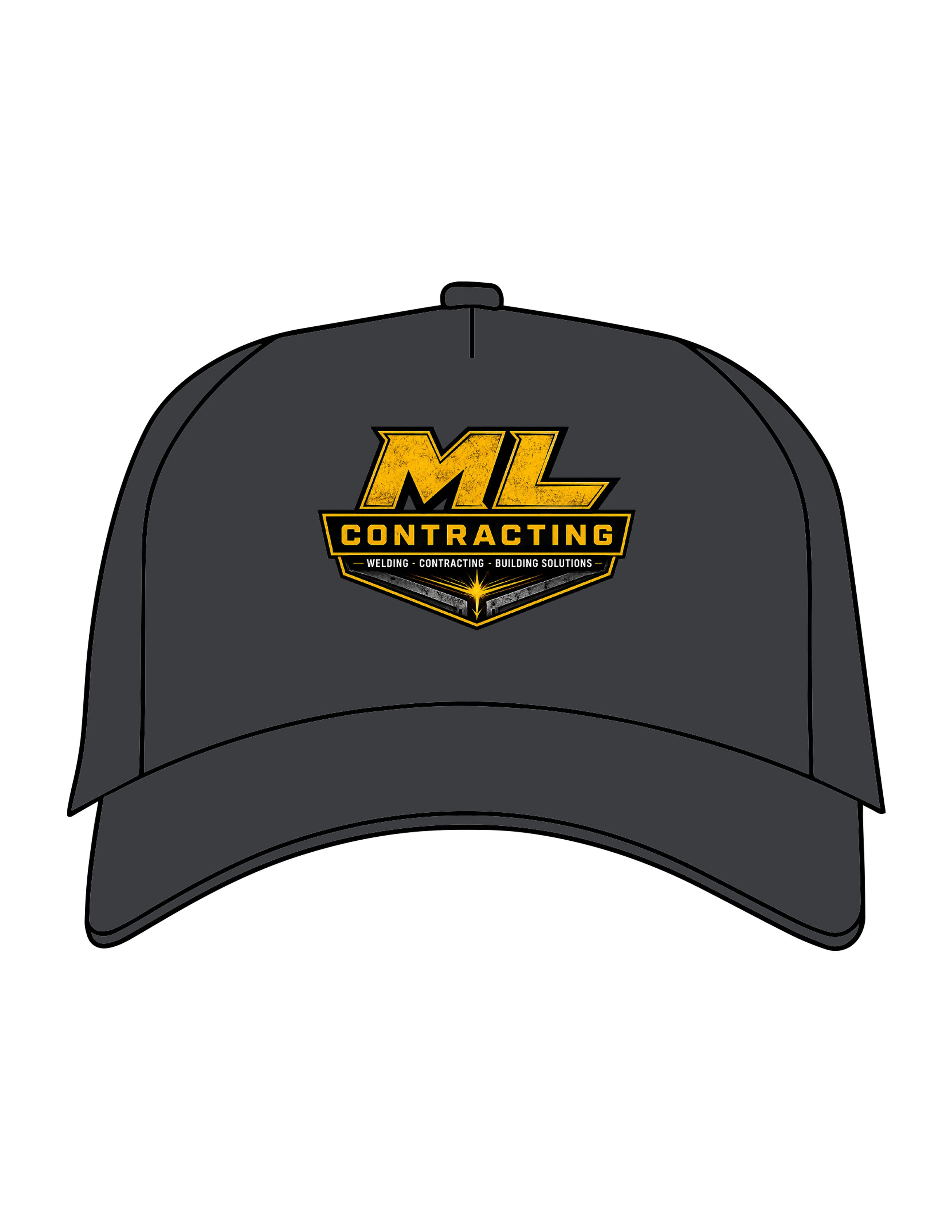 The Trucker Hat - Charcoal - ML Contracting LLC - Center Crown - Printed - Full Color