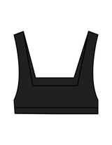 The Box Cut Bra - Black - Neighborhood Barre - Center Chest "INSTRUCTOR" - Printed - White