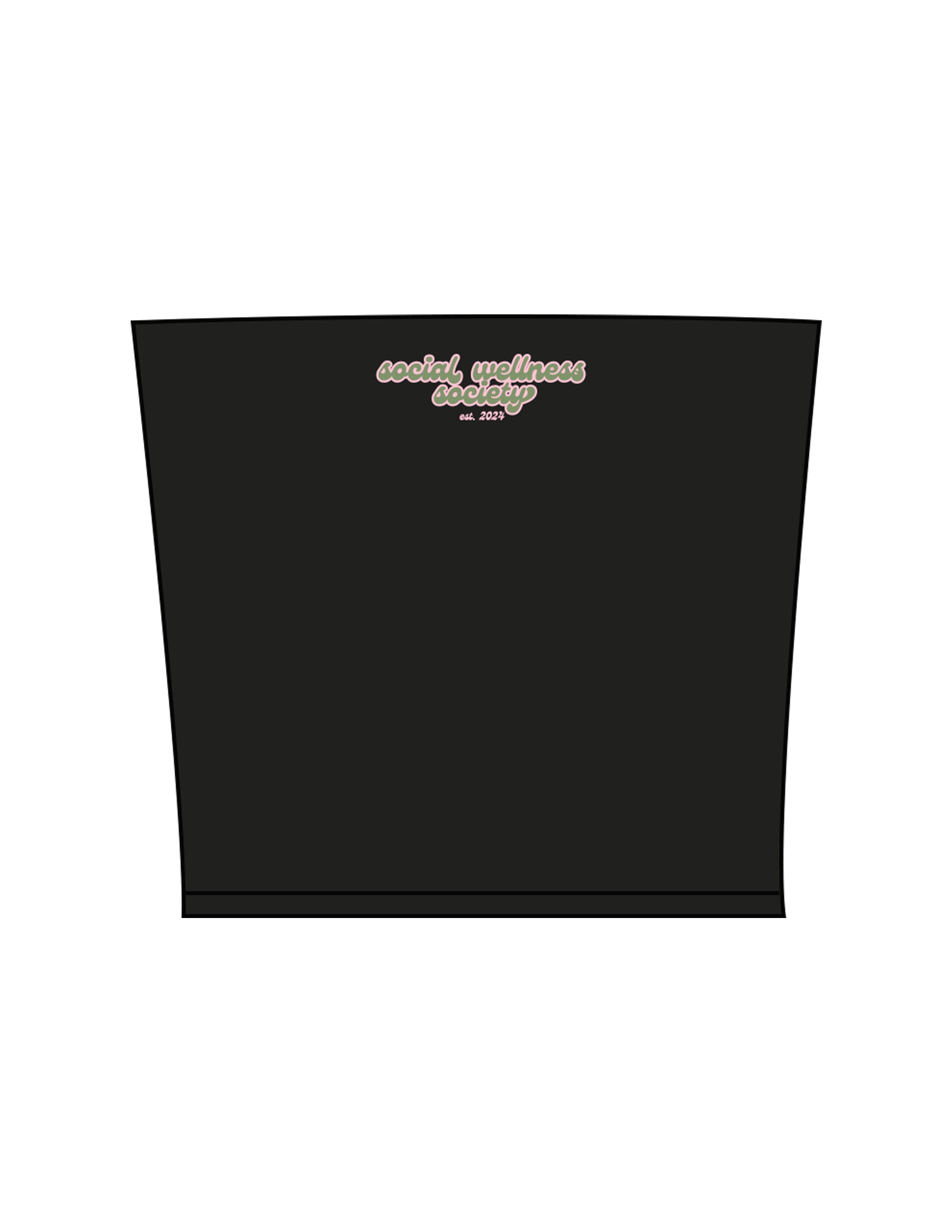 The Sporty Tube Top - Black - SWS - Center Chest Icon & Back Stacked - Printed - Full Color