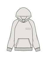 The Womens Hoodie - Washed Bone - Sizzle - Left Chest  - Tone on Tone