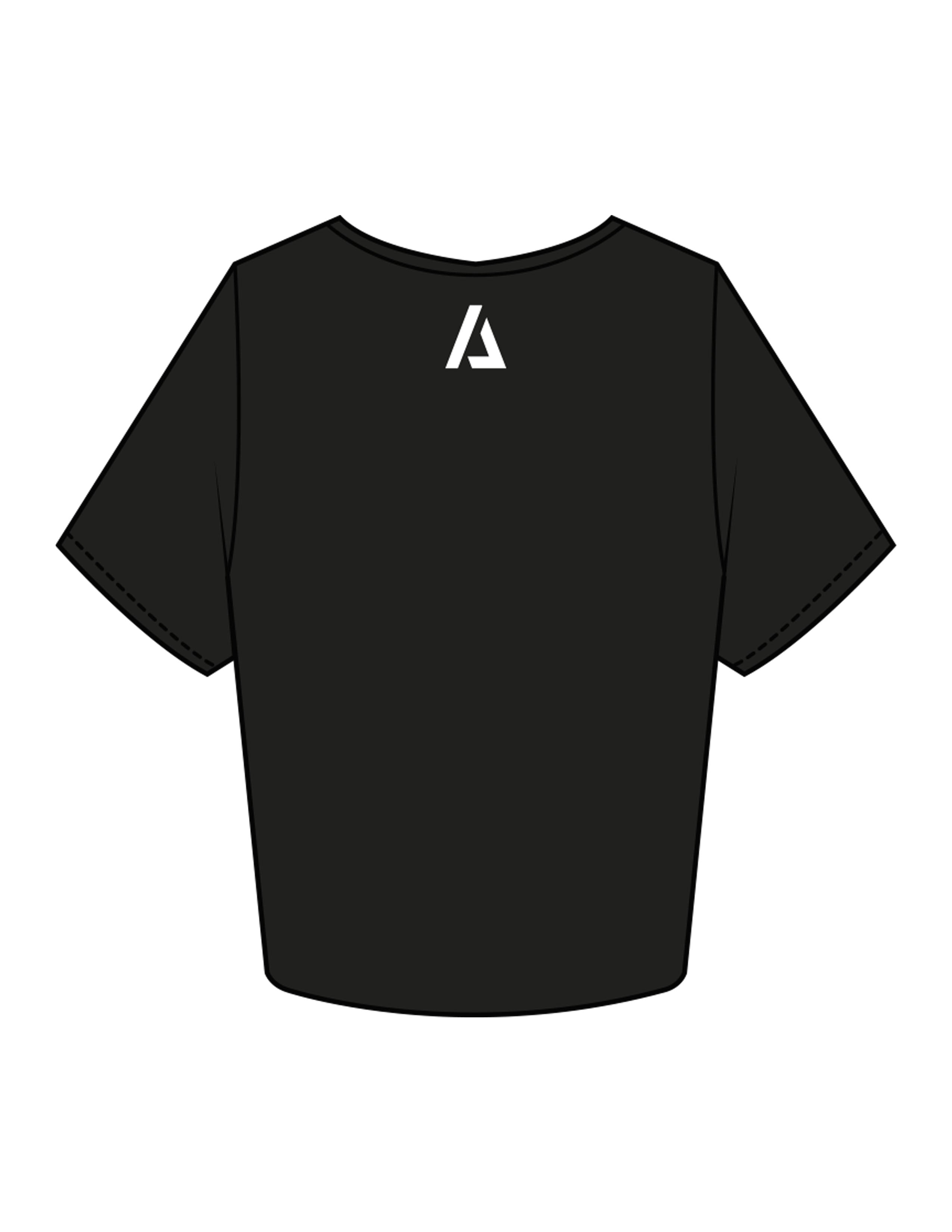 The Crop Tee - Black - ALTORA - Center Chest Stacked & Back Neckline - Printed - Full Color