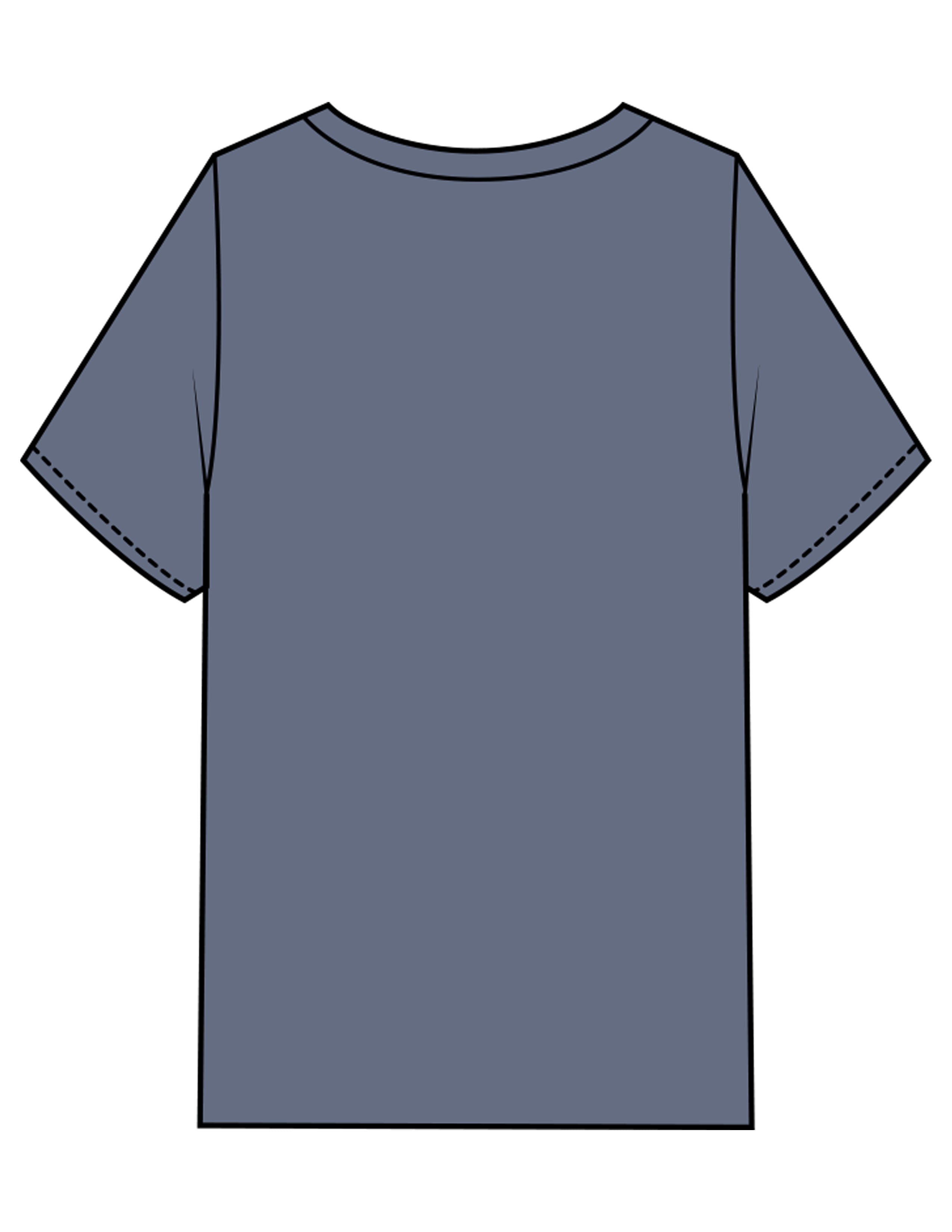 The Mens Heavyweight Tee - Washed Indigo - 1800-SF - Center Chest - Printed - White