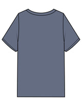 The Mens Heavyweight Tee - Washed Indigo - 1800-SF - Center Chest - Printed - White