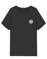 The Mens Heavyweight Tee - Washed Black - FadeFarm - Left Chest Stacked & Back Illustration - Printed - Full Color