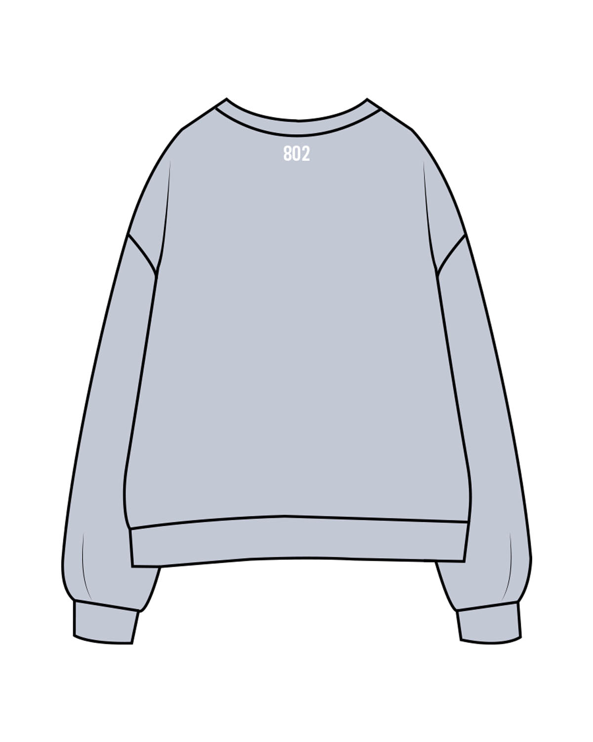 The Womens Crewneck - Powder - HIIT Performance - Center Chest & Back Neckline - Printed - White