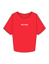 The Crop Tee - Red - Dose - Center Chest - Printed - White