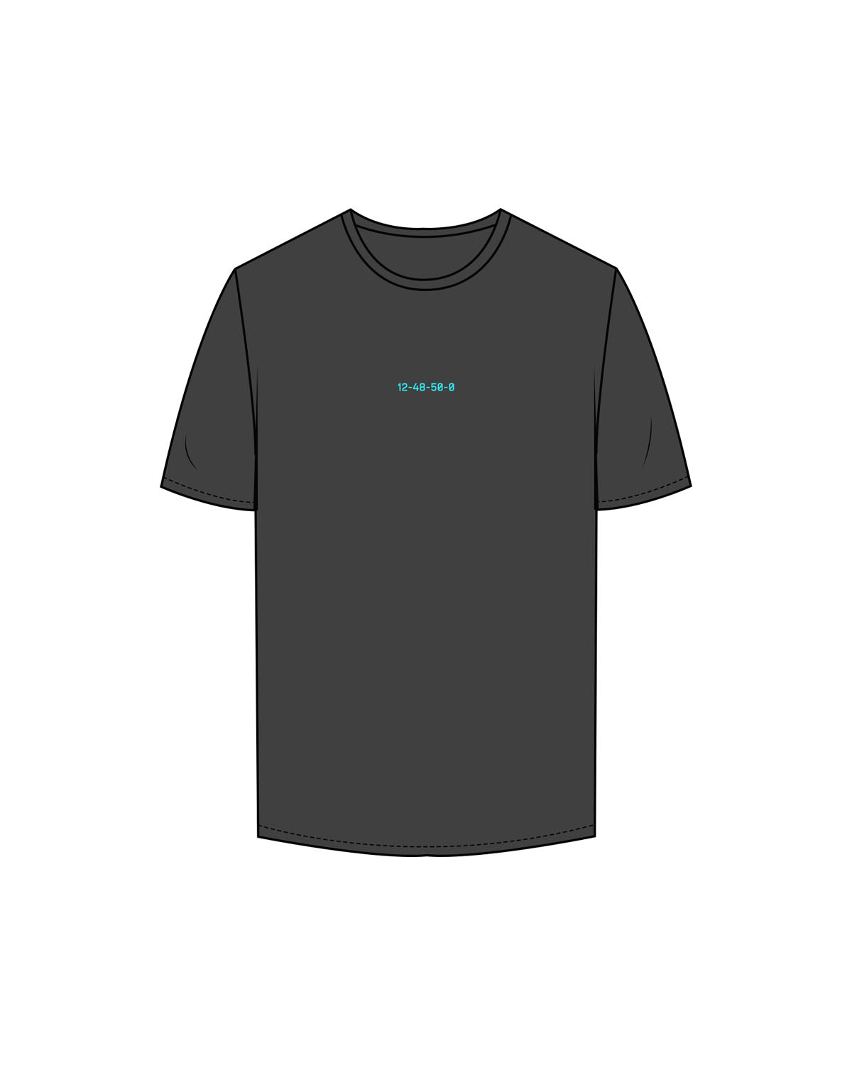 The Mens Tee - Charcoal - Holt Street - Chest Numbers Logo - Printed - Teal
