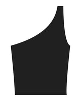 The One Shoulder Tank - Black - Core Reform - Center Back - Printed - White