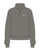 The Womens 1/4 Zip - Washed Gray - Core Collective - Left Chest "C|C" - Printed - Off White
