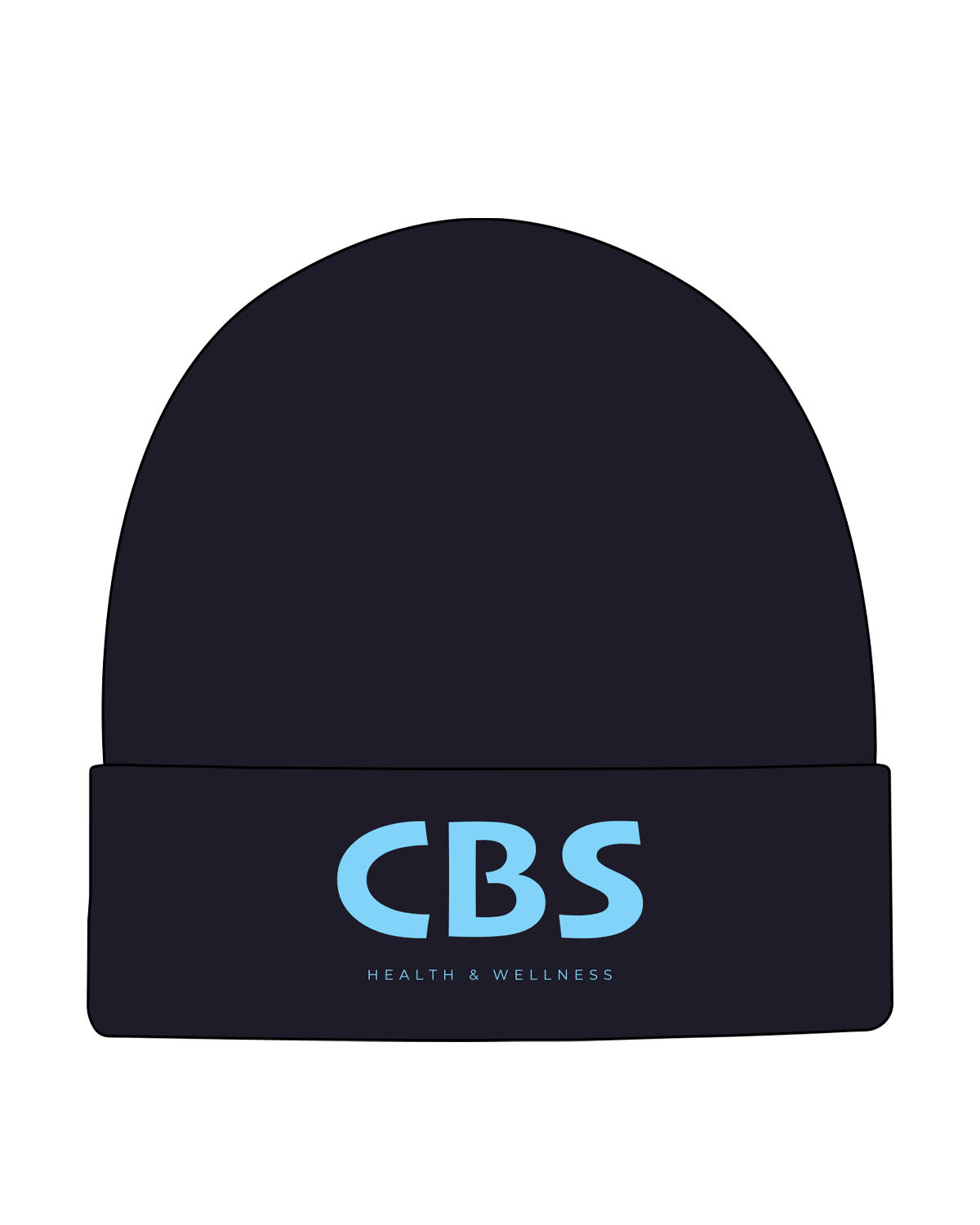 The Beanie - Navy - CBS - Center Stacked Initials - Full Color