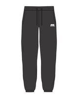 The Womens Classic Sweatpants - Washed Black - Motivate Movement - Left Leg - Printed - White