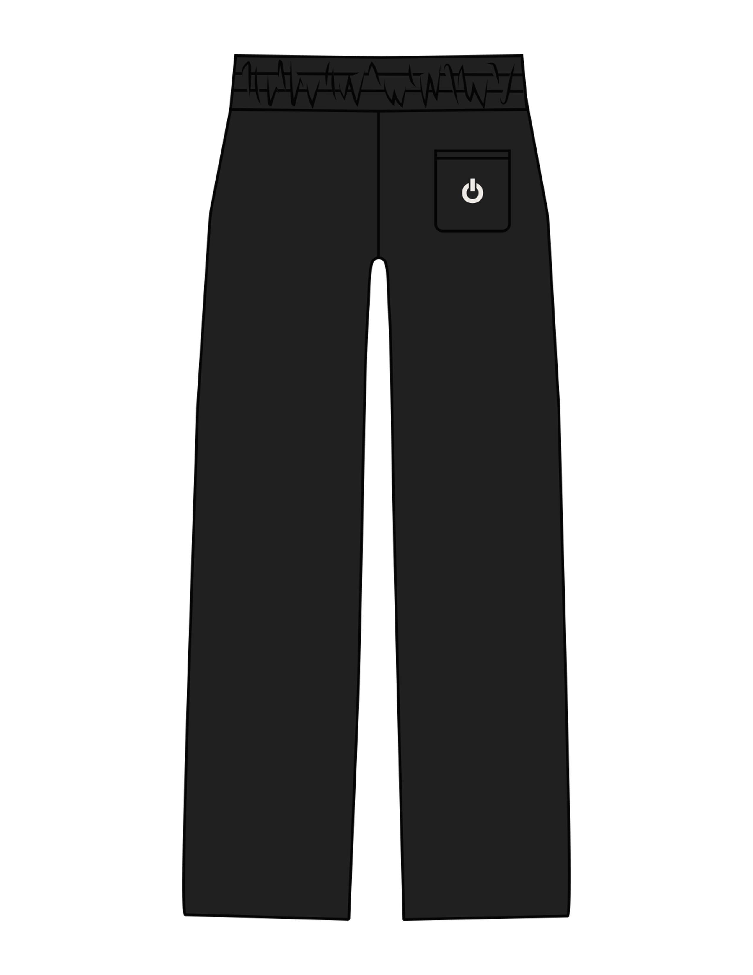 The Straight Leg Sweatpants - Black - Powerhouse Fitness - Left Leg & Back Pocket - EMB - Bone