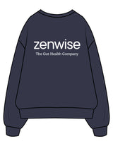 The Mens Classic Crewneck - Navy - Zenwise - Left Chest & Back Stacked - Printed - White