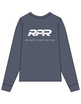 The Mens Long Sleeve - Petrol - Reiner Pump Systems - Left Chest & Back Stacked - Printed - White