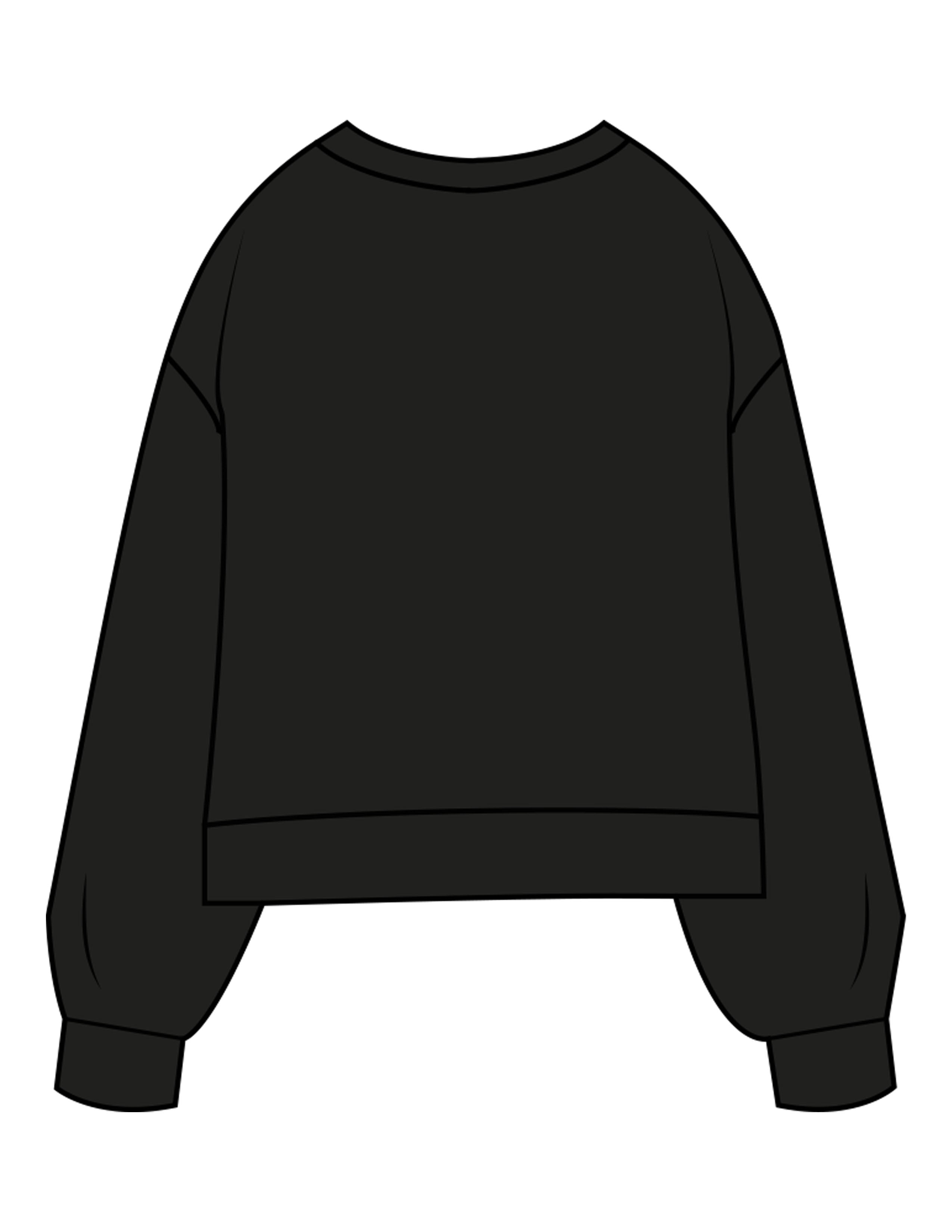 The Womens Sueded Crewneck - Black - TML - Center Chest - Printed - White