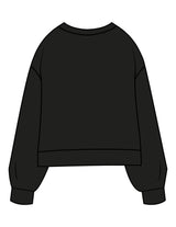 The Womens Sueded Crewneck - Black - TML - Center Chest - Printed - White