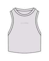 The Ribbed Crop Tank - Orchid - Viva Lagree - Center Chest - Embroidered Tone on Tone
