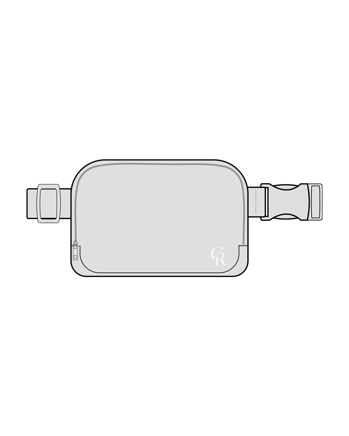 The Cross Body Bag -  Light Gray - CORE REFORM - Left Bottom Side "CR" Logo - Printed- White