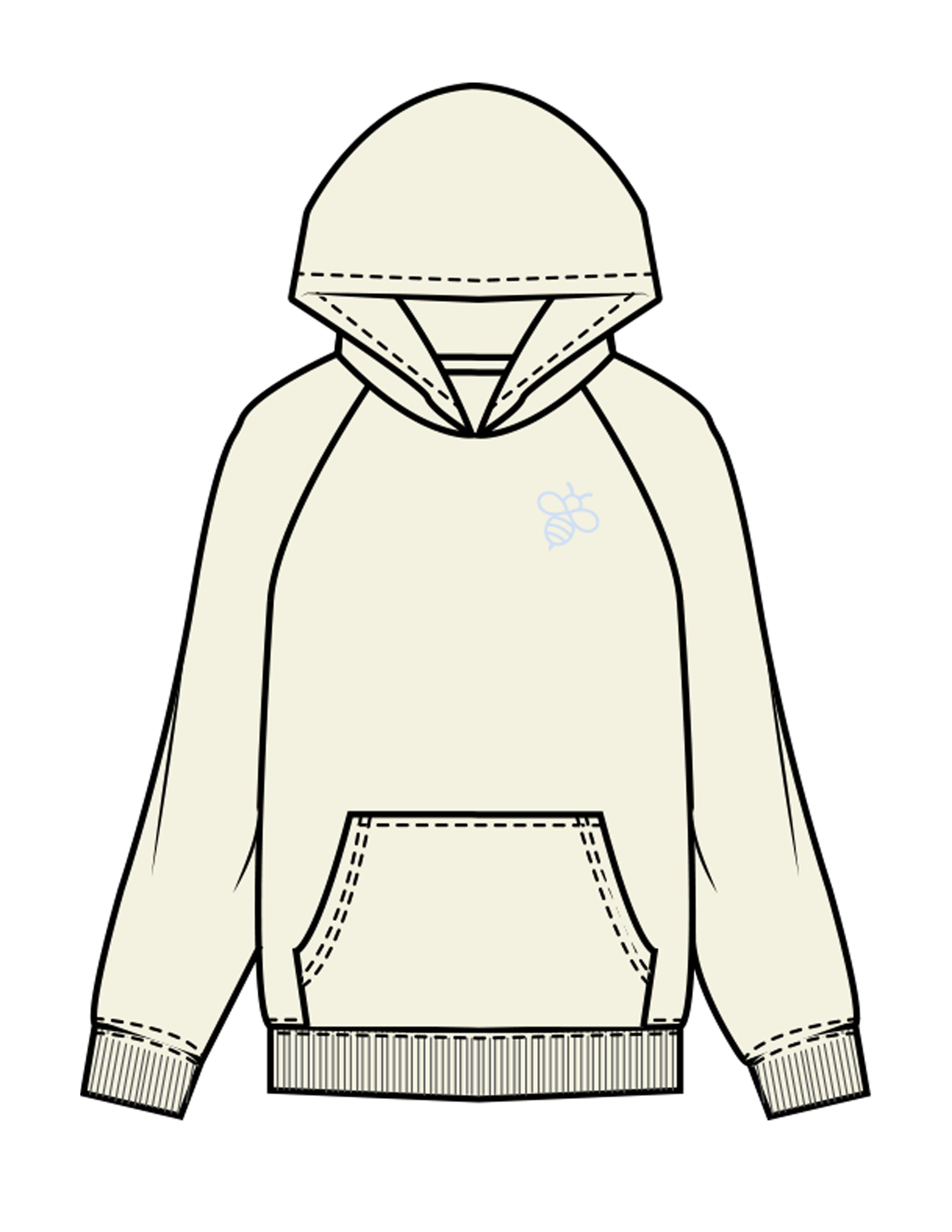 The Mens Hoodie - Butter - The Hive - Left Chest & Back Stacked - Printed - Baby Blue
