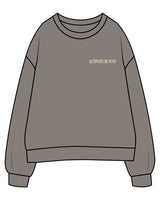 The Womens Crewneck - Washed Gray - Activate House - Left Chest & Back Stacked - Printed - Light Green