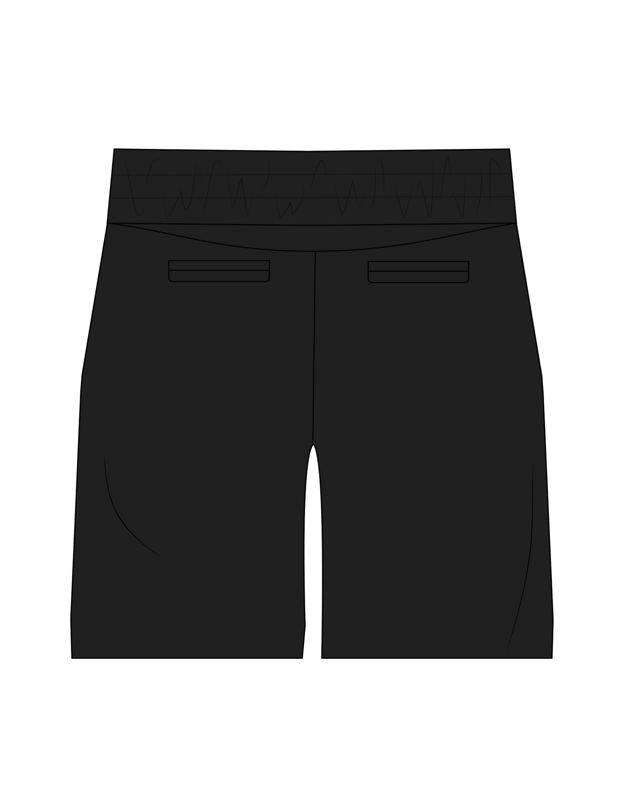 The Mens Beach Short - Black - Gladden Gains - Left Leg - Printed - White