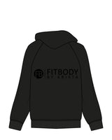 The Womens Zip Hoodie - Black - Fitbody - Left Chest & Back Center Stacked - Black