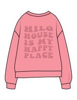The Midweight Unisex Crewneck - Washed Pink - HiLo - Left Chest & Back Stacked - Printed - Tone on Tone
