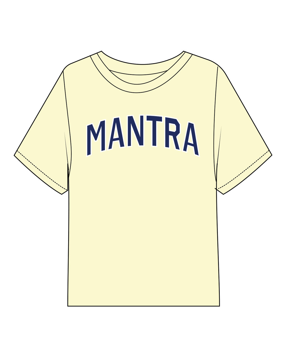 The Midweight Crop Tee - Butter - Mantra - Center Chest Arc - Printed - Full Color